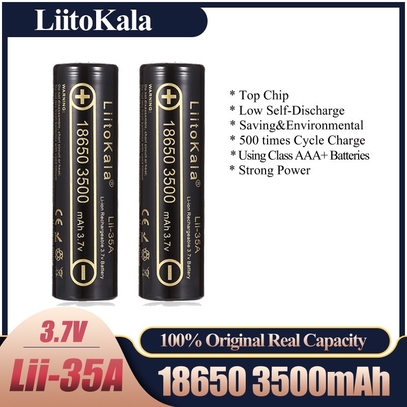 Vape Battery 18650 - 2-10 pezzi LiitoKala Lii-35A 18650 3500mAh